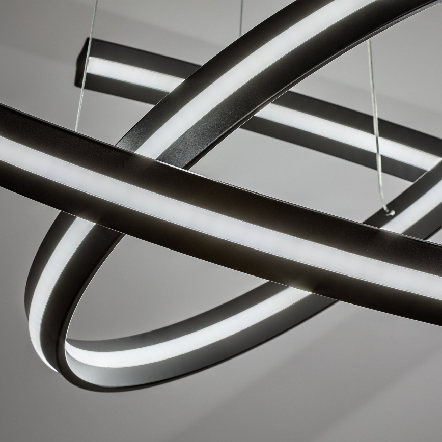 Rabalux - LED stmievateľný luster na lanku LED/80W/230V 3000-6500K čierna + diaľkové ovládanie