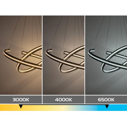 Rabalux - LED stmievateľný luster na lanku LED/80W/230V 3000-6500K čierna + diaľkové ovládanie