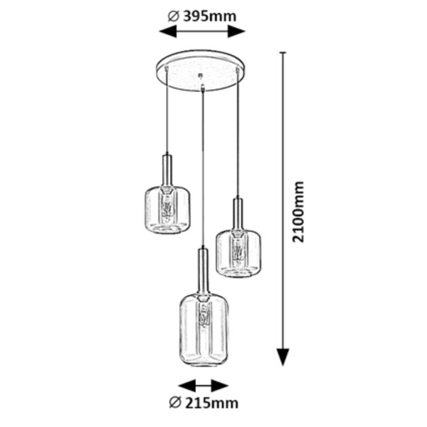 Rabalux - Luster na lanku 3xE27/40W/230V