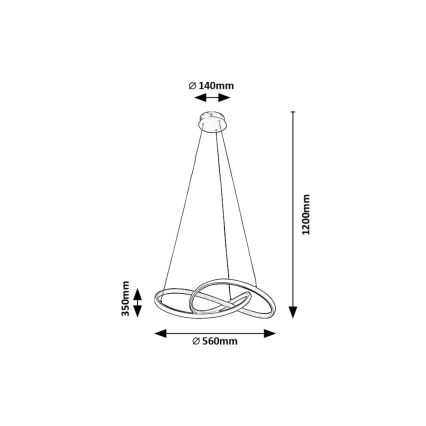 Rabalux - LED Luster na lanku LED/36W/230V 3000K zlatá