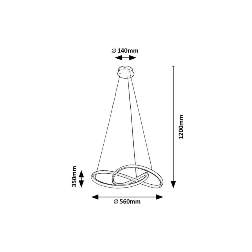 Rabalux - LED Luster na lanku LED/36W/230V 3000K zlatá