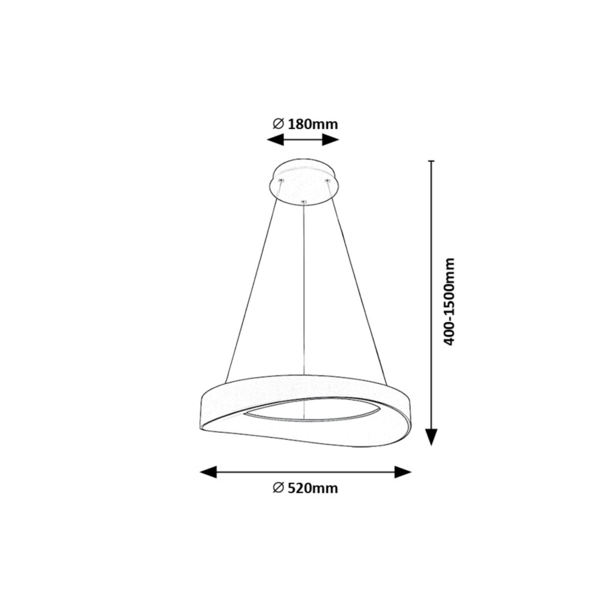 Rabalux - LED Luster na lanku LED/56W/230V 3000K strieborná