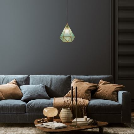 Rabalux - Tiffany vitrážový luster na lanku 1xE14/40W/230V modrá/zlatá