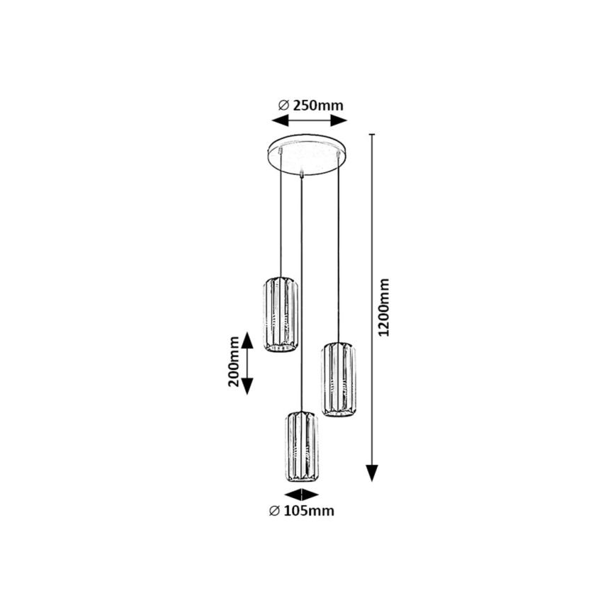 Rabalux - Luster na lanku 3xE27/40W/230V