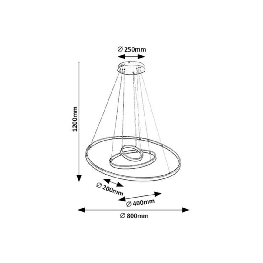 Rabalux - LED stmievateľný luster na lanku LED/100W/230V 3000-6500K + diaľkové ovládanie