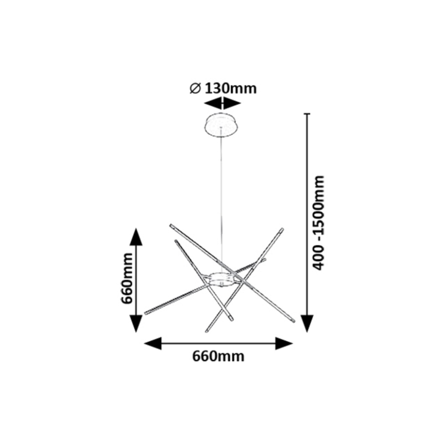 Rabalux - LED Luster na lanku LED/40W/230V 3000K čierna