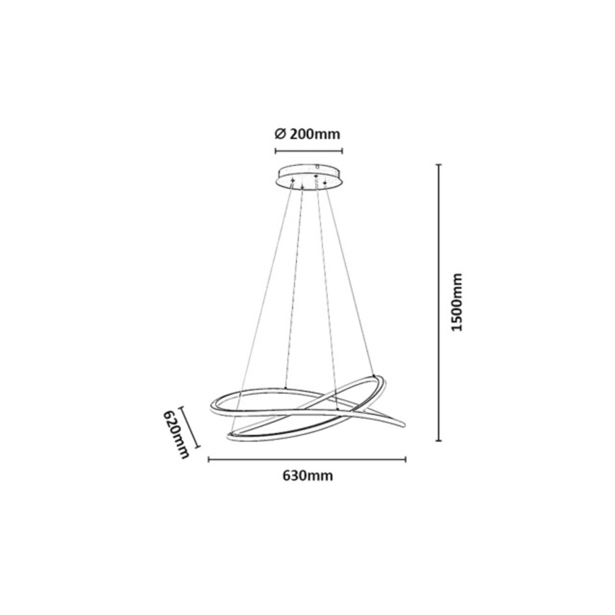 Rabalux - LED stmievateľný luster na lanku LED/75W/230V 3000-6500K + diaľkové ovládanie