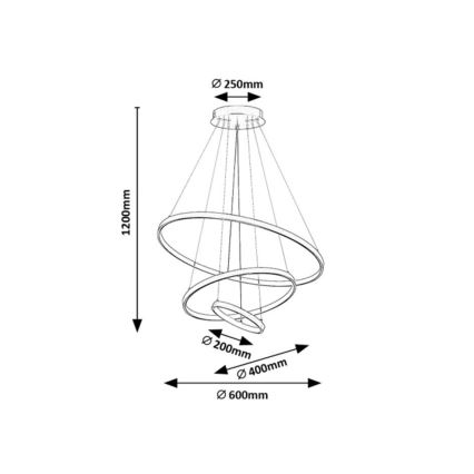 Rabalux - LED stmievateľný luster na lanku LED/90W/230V 3000-6500K + diaľkový ovládač