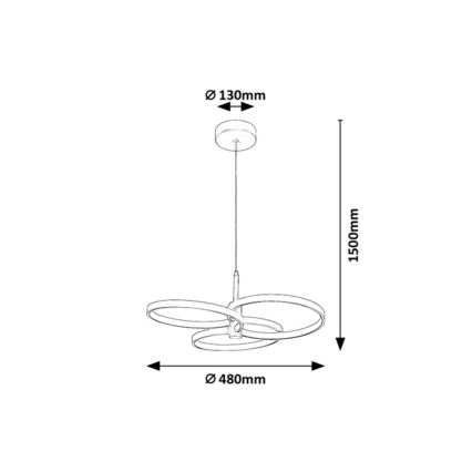 Rabalux - LED Stmievateľný luster na lanku LED/50W/230V 3000-6500K + diaľkové ovládanie