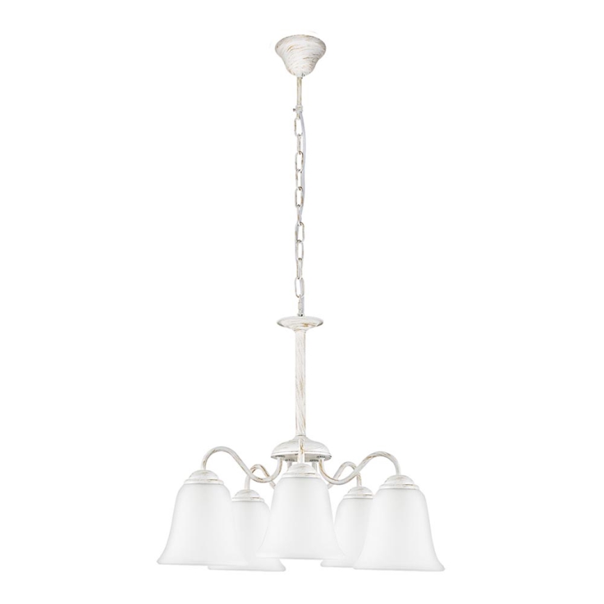 Rabalux 7261 - Luster FABIOLA E27/40W/230V biela