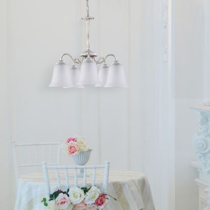 Rabalux 7261 - Luster FABIOLA E27/40W/230V biela