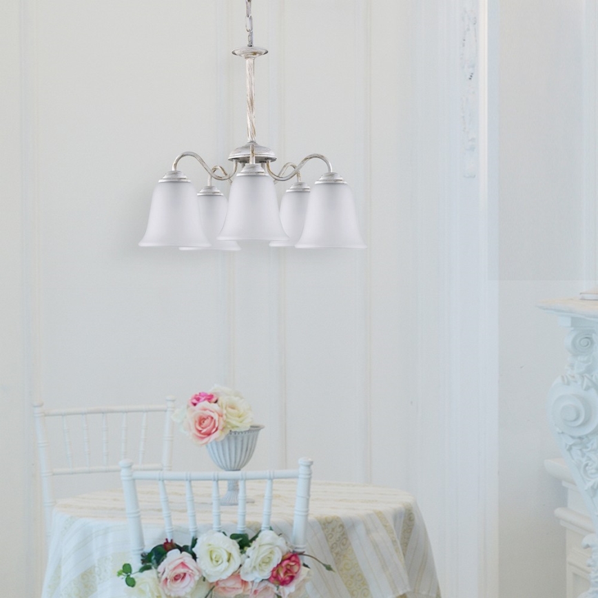Rabalux 7261 - Luster FABIOLA E27/40W/230V biela