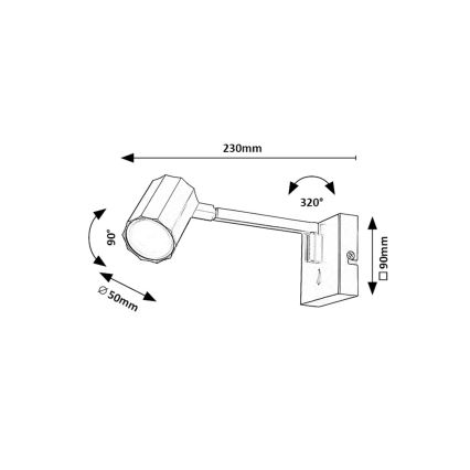 Rabalux - Nástenná lampa 1xGU10/5W/230V