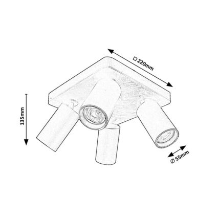 Rabalux - Bodové svietidlo 4xGU10/7W/230V biela