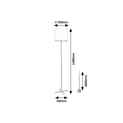 Rabalux - Stojacia lampa 1xE27/40W/230V biela/čierna