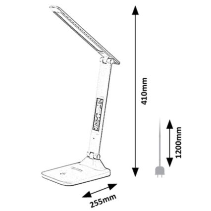 Rabalux - LED Stmievateľná stolná lampa s displejom LED/5W/5V 3000-6000K