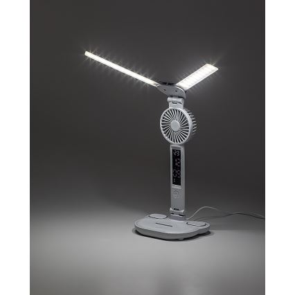 Rabalux - LED Stmievateľná stolná lampa s ventilátorom a displejom LED/7W/5V 3000/4000/6500K