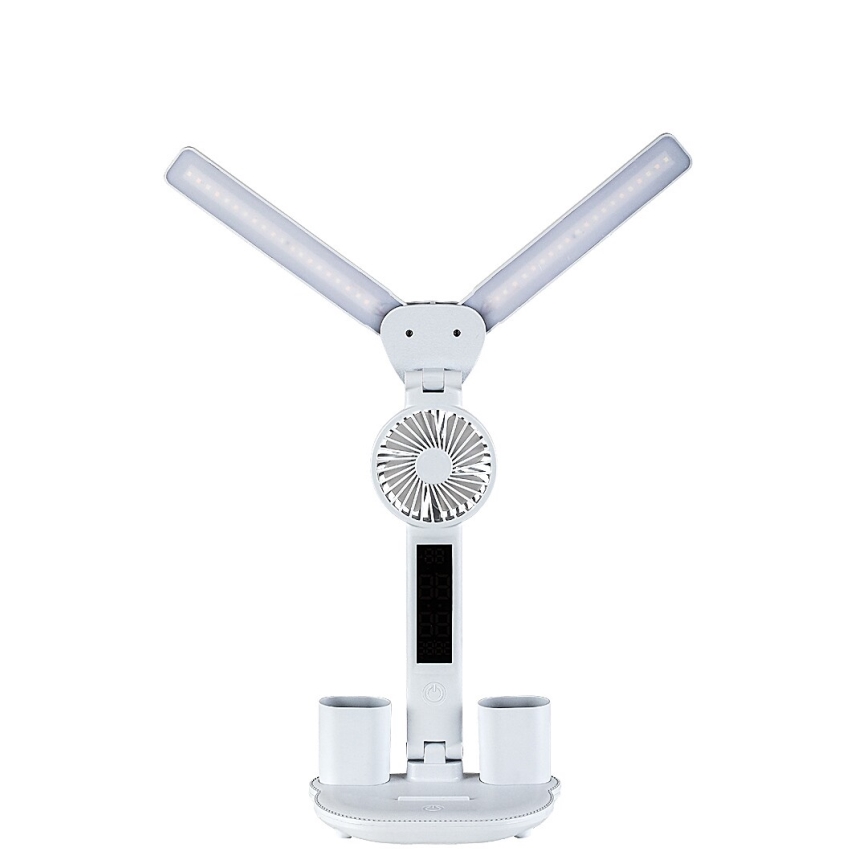 Rabalux - LED Stmievateľná stolná lampa s ventilátorom a displejom LED/7W/5V 3000/4000/6500K