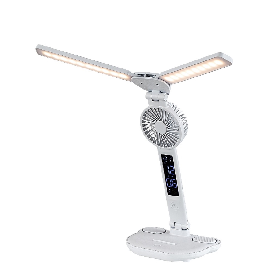 Rabalux - stmievateľná stolná LED lampa s ventilátorom a LED displejom/7W/5V 3000/4000/6500K