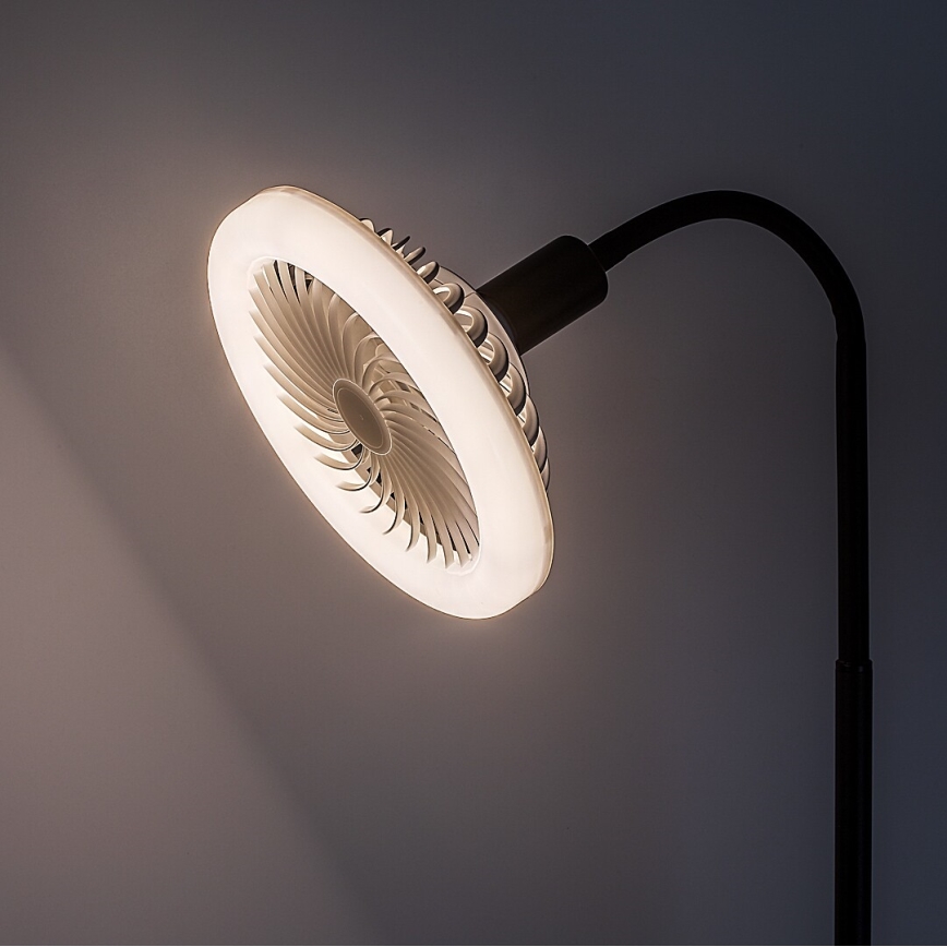 Rabalux - LED stmievateľná stojaca lampa s ventilátorom 1xE27/16W/230V 3000-6500K + diaľkové ovládanie