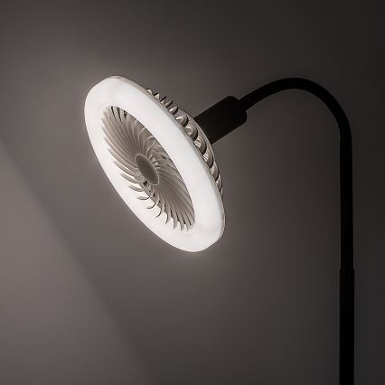 Rabalux - LED stmievateľná stojaca lampa s ventilátorom 1xE27/16W/230V 3000-6500K + diaľkové ovládanie
