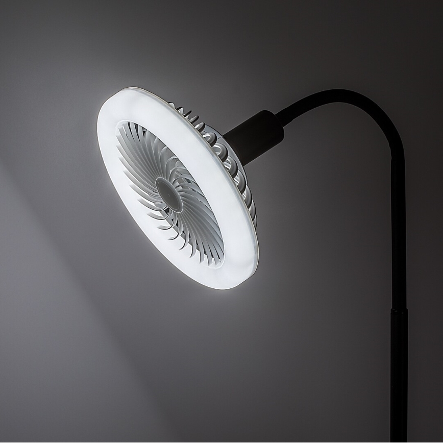 Rabalux - LED stmievateľná stojaca lampa s ventilátorom 1xE27/16W/230V 3000-6500K + diaľkové ovládanie