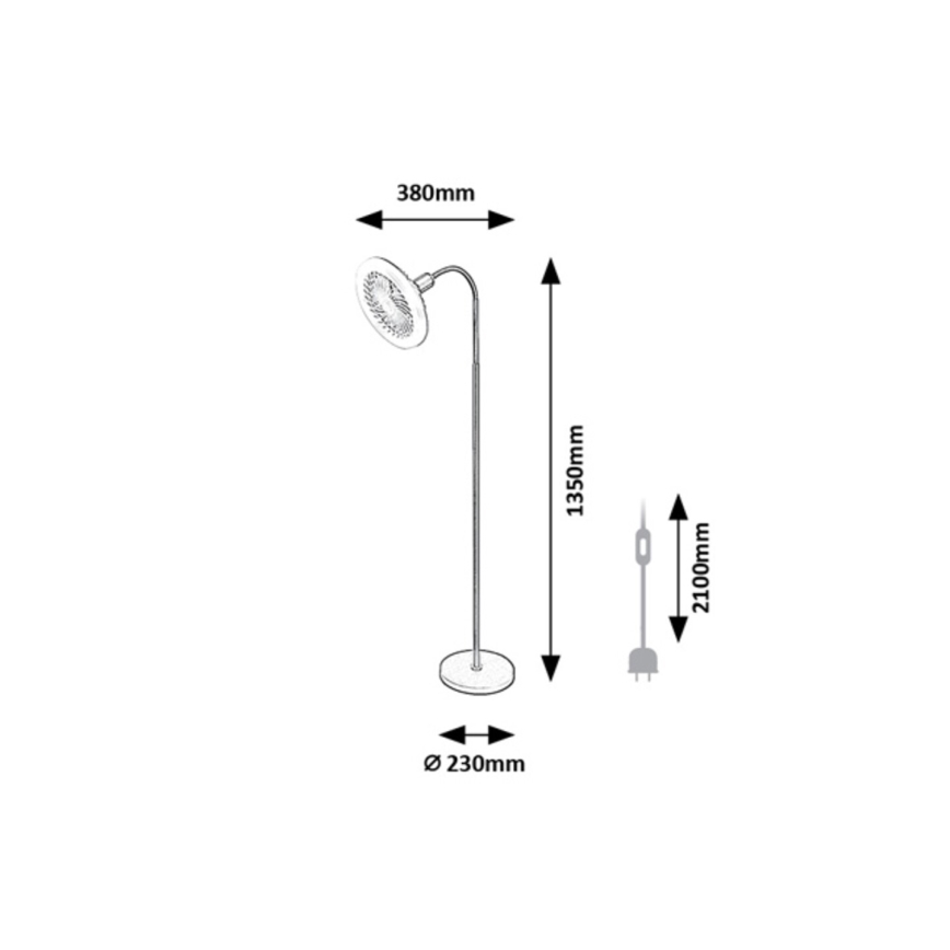 Rabalux - LED stmievateľná stojaca lampa s ventilátorom 1xE27/16W/230V 3000-6500K + diaľkové ovládanie