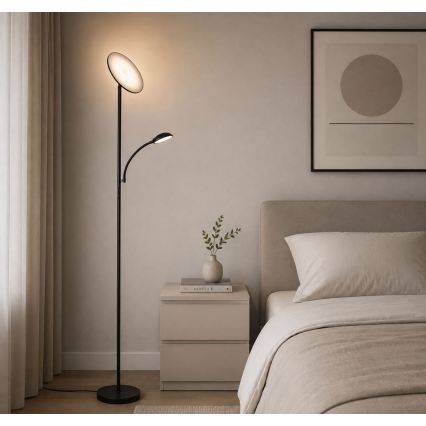 Rabalux - LED Stmievateľná stojacia lampa LED/23W/230V 3000/4200/6500 čierna