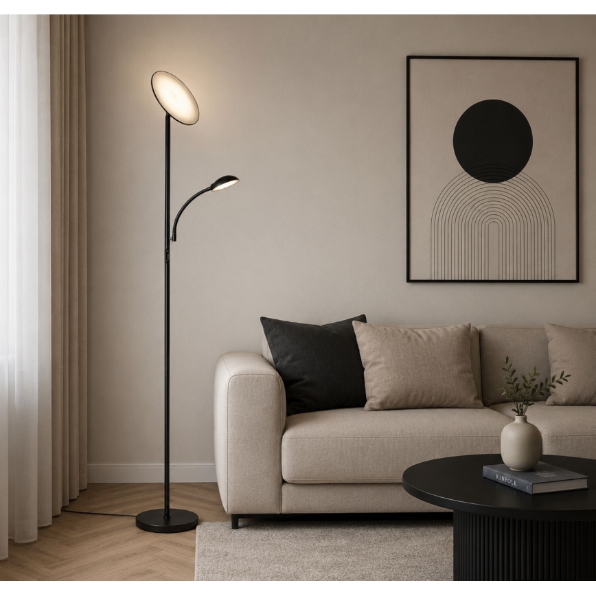 Rabalux - LED Stmievateľná stojacia lampa LED/23W/230V 3000/4200/6500 čierna