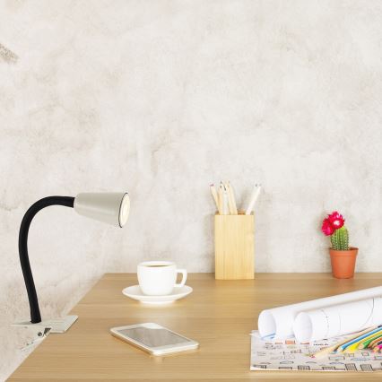 Rabalux - Stolná lampa s klipom 1xGU10/7W/230V krémová
