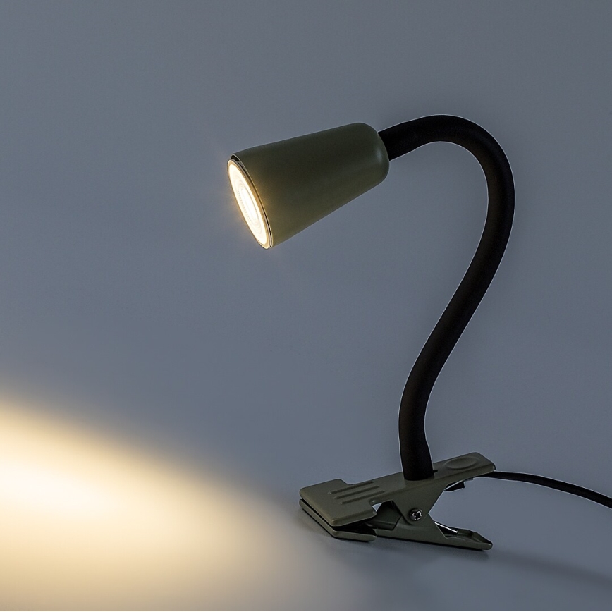 Rabalux - Stolná lampa s klipom 1xGU10/7W/230V khaki