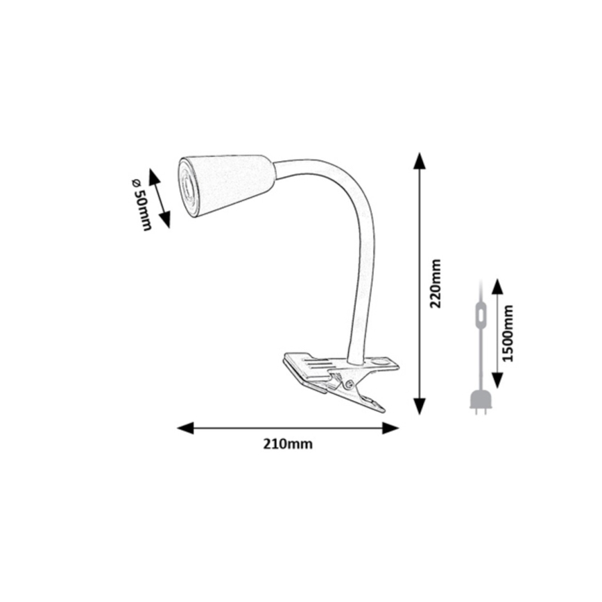 Rabalux - Stolná lampa s klipom 1xGU10/7W/230V khaki
