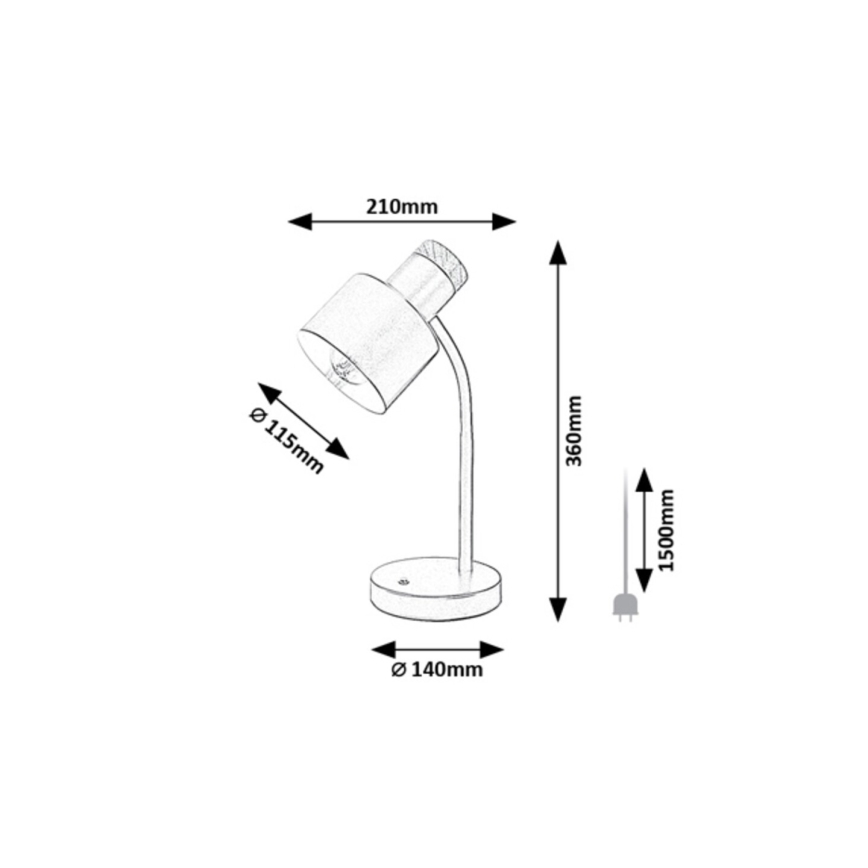 Rabalux - Stolná lampa 1xE27/20W/230V biela