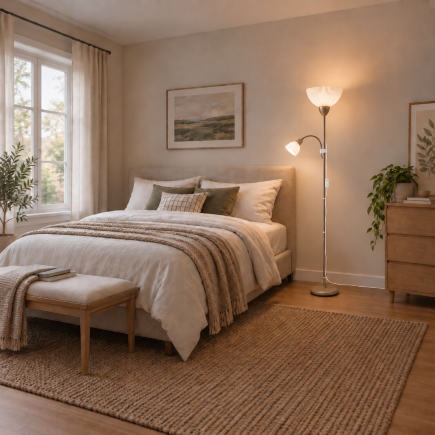 Rabalux - Stojacia lampa 1xE27/60W/230V + 1xE14/25W béžová