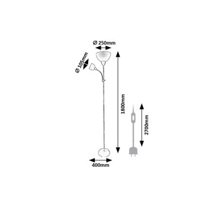 Rabalux - Stojacia lampa 1xE27/60W/230V + 1xE14/25W béžová