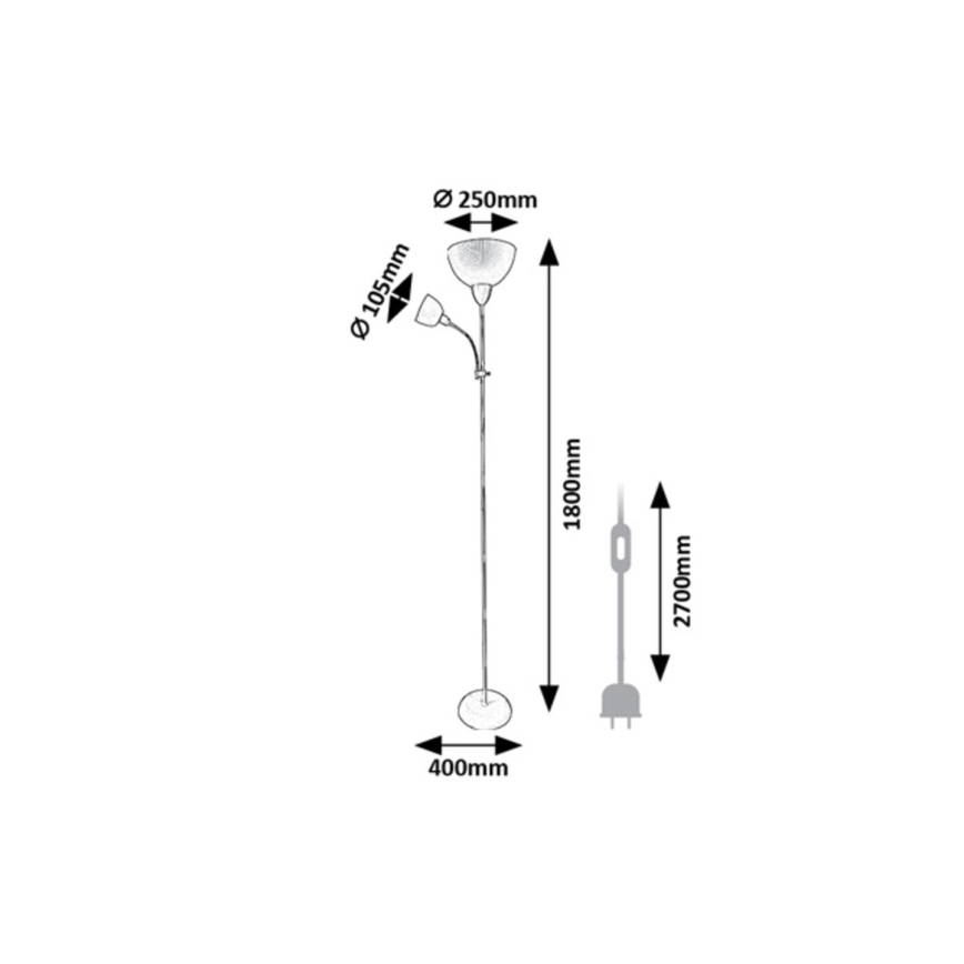 Rabalux - Stojacia lampa 1xE27/60W/230V + 1xE14/25W béžová