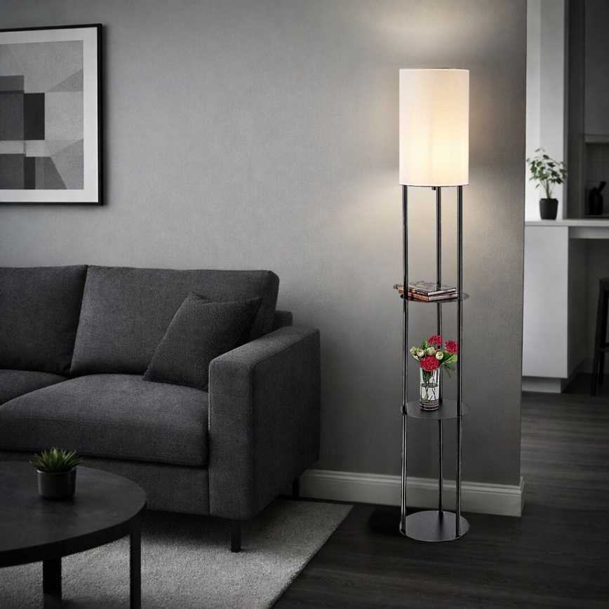Rabalux - Stojacia lampa s policami 1xE27/40W/230V čierna