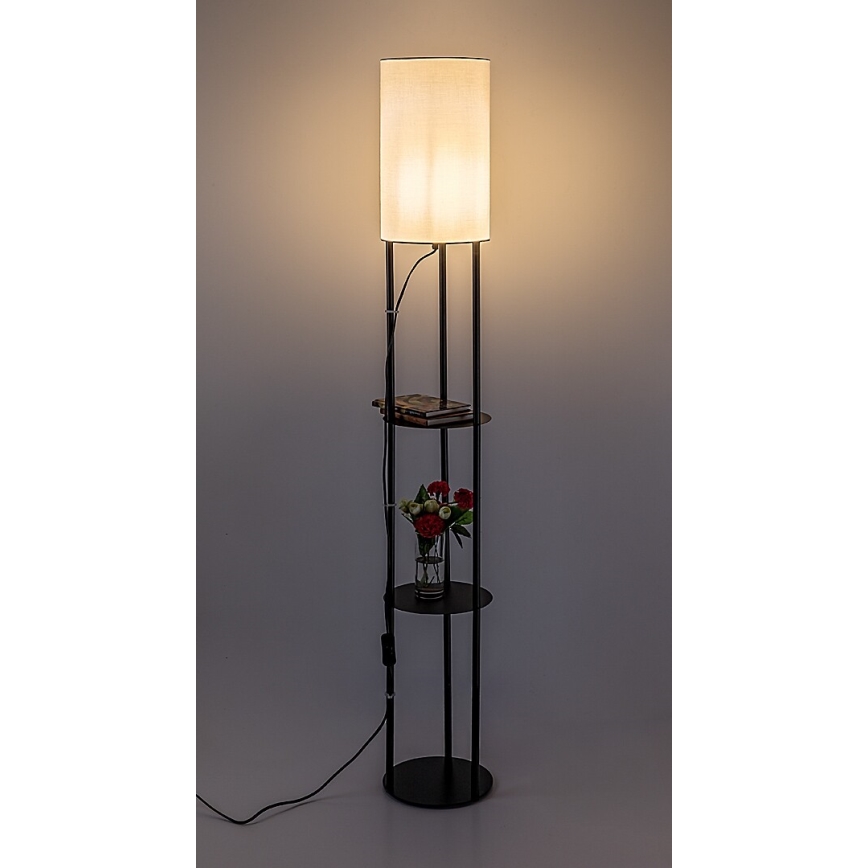 Rabalux - Stojacia lampa s policami 1xE27/40W/230V čierna
