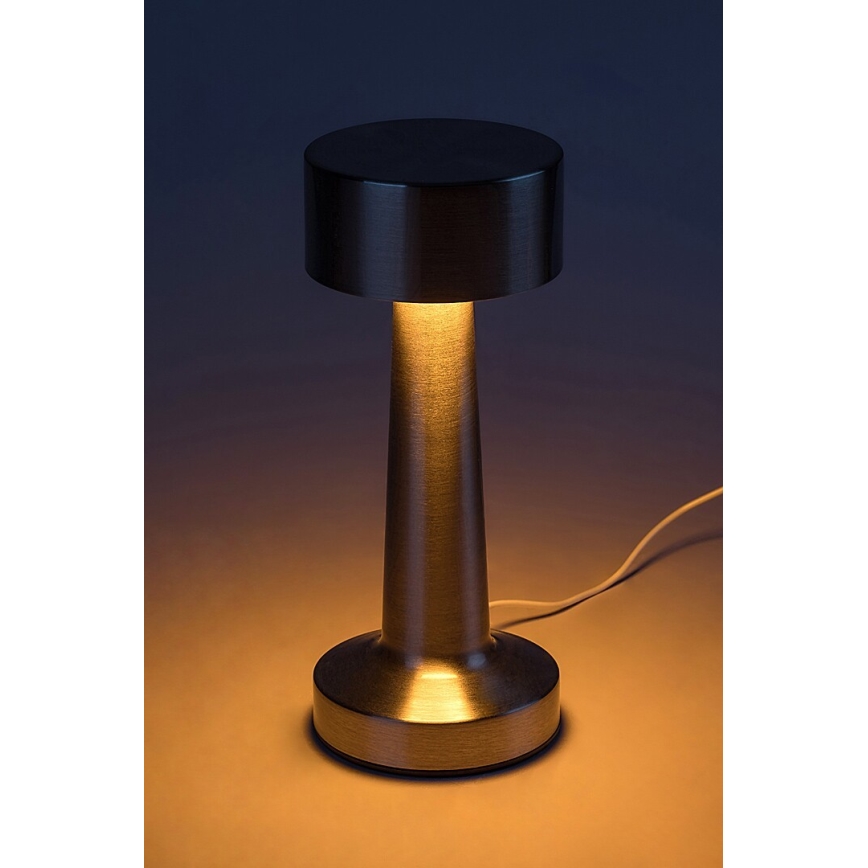Rabalux - LED Nabíjacia dotyková stolná lampa LED/2,7W/5V 1200mAh 3000/4000/6000K matný chróm