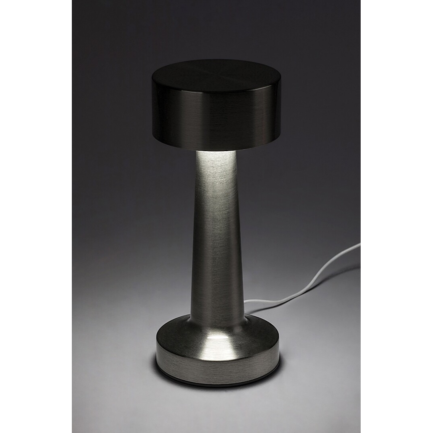 Rabalux - LED Nabíjacia dotyková stolná lampa LED/2,7W/5V 1200mAh 3000/4000/6000K matný chróm