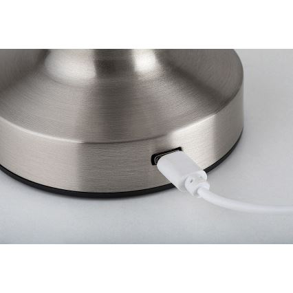 Rabalux - LED Nabíjacia dotyková stolná lampa LED/2,7W/5V 1200mAh 3000/4000/6000K matný chróm
