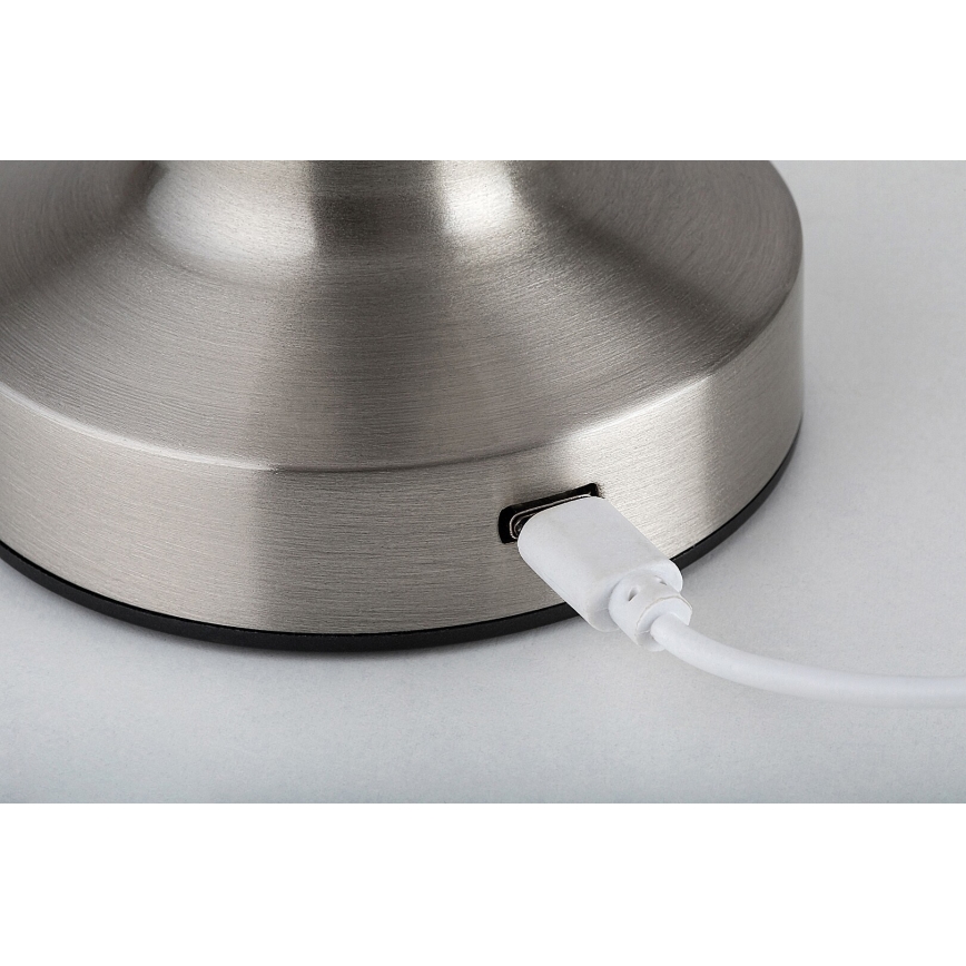 Rabalux - LED Nabíjacia dotyková stolná lampa LED/2,7W/5V 1200mAh 3000/4000/6000K matný chróm