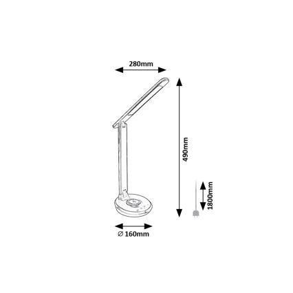 Rabalux - LED RGB Stmievateľná dotyková stolná lampa LED/6W/230V 3000/4000/5000K čierna