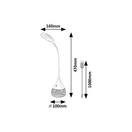 Rabalux - LED RGB Stmievateľná stolná lampa LED/4W/230V biela