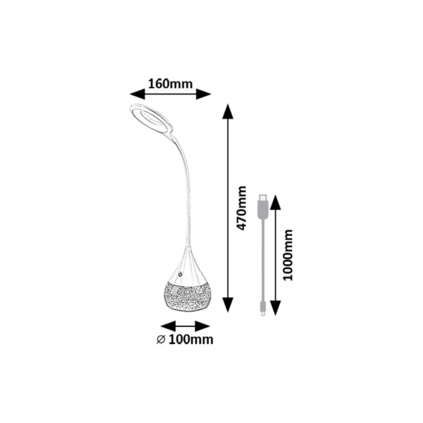 Rabalux - LED RGB Stmievateľná stolná lampa LED/4W/230V biela
