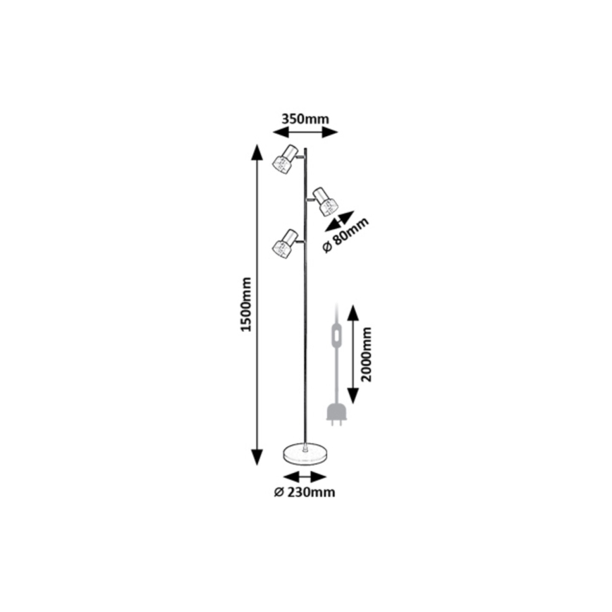Rabalux - Stojacia lampa 3xE14/15W/230V