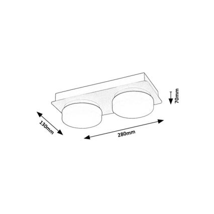 Rabalux - LED Stropné kúpeľňové svietidlo 2xLED/5,5W/230V IP44 čierna