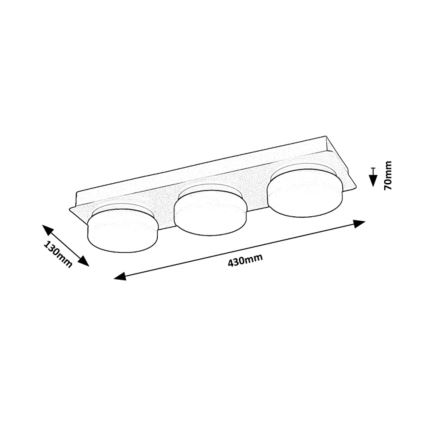 Rabalux - LED Stropné kúpeľňové svietidlo 3xLED/6W/230V IP44 čierna