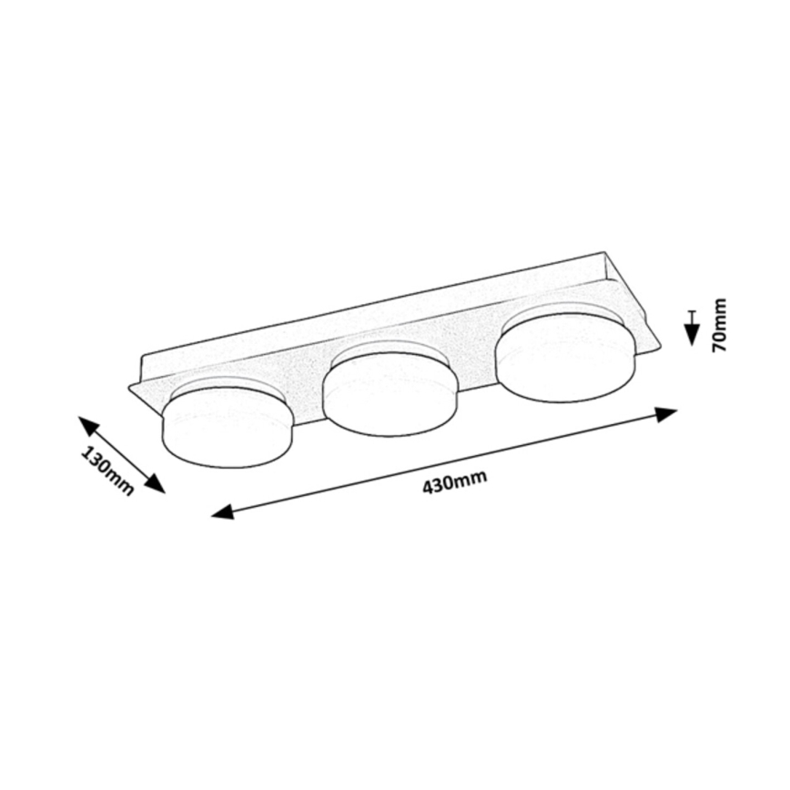 Rabalux - LED Stropné kúpeľňové svietidlo 3xLED/6W/230V IP44 čierna