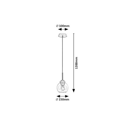 Rabalux - Kúpeľňový luster na lanku 1xE27/15W/230V čierna IP44